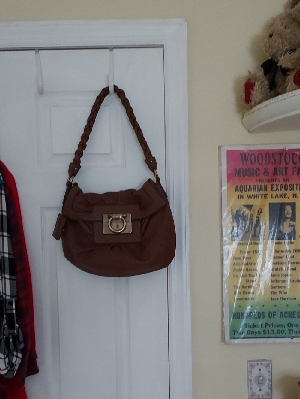 Brown Ferragamo Shoulder Bag With Key